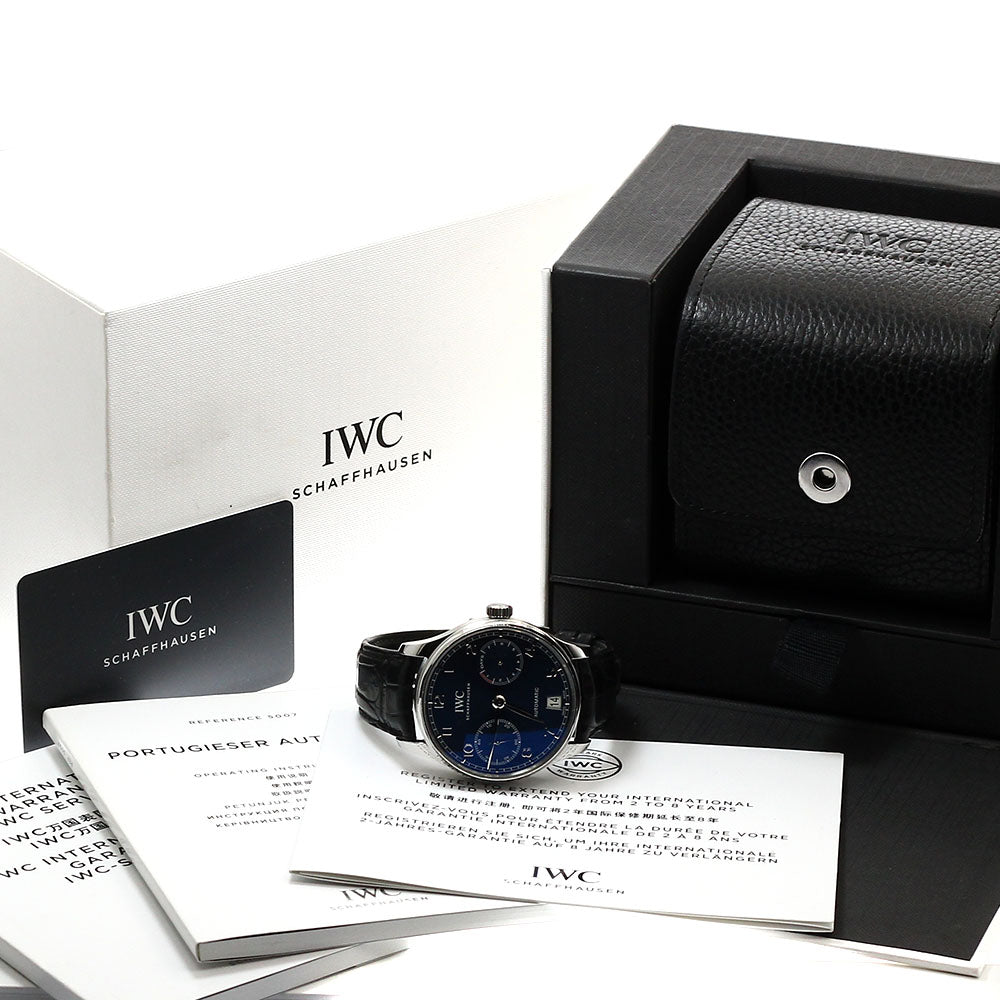 IWC SCHAFFHAUSEN Portugieser 7 Days IW500710 Date blue Dial Automatic Men's Watch_920137