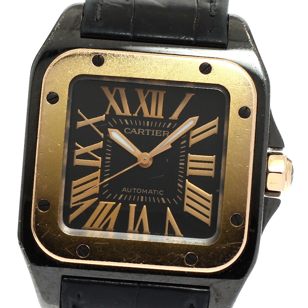 CARTIER Santos 100 MM W2020007 K18PGBezel black Dial Automatic Boy's Watch_920149