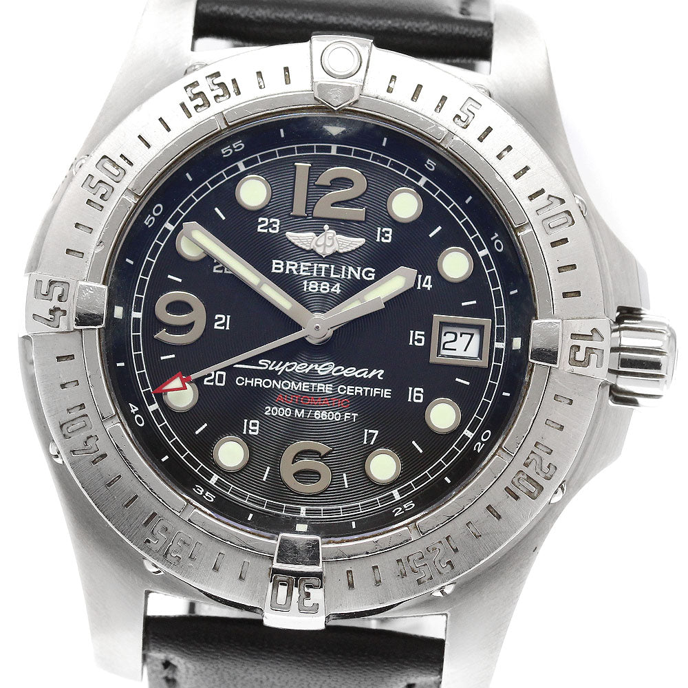 BREITLING Super Ocean Steel Fish A17390 Date black Dial Automatic Men's_920189