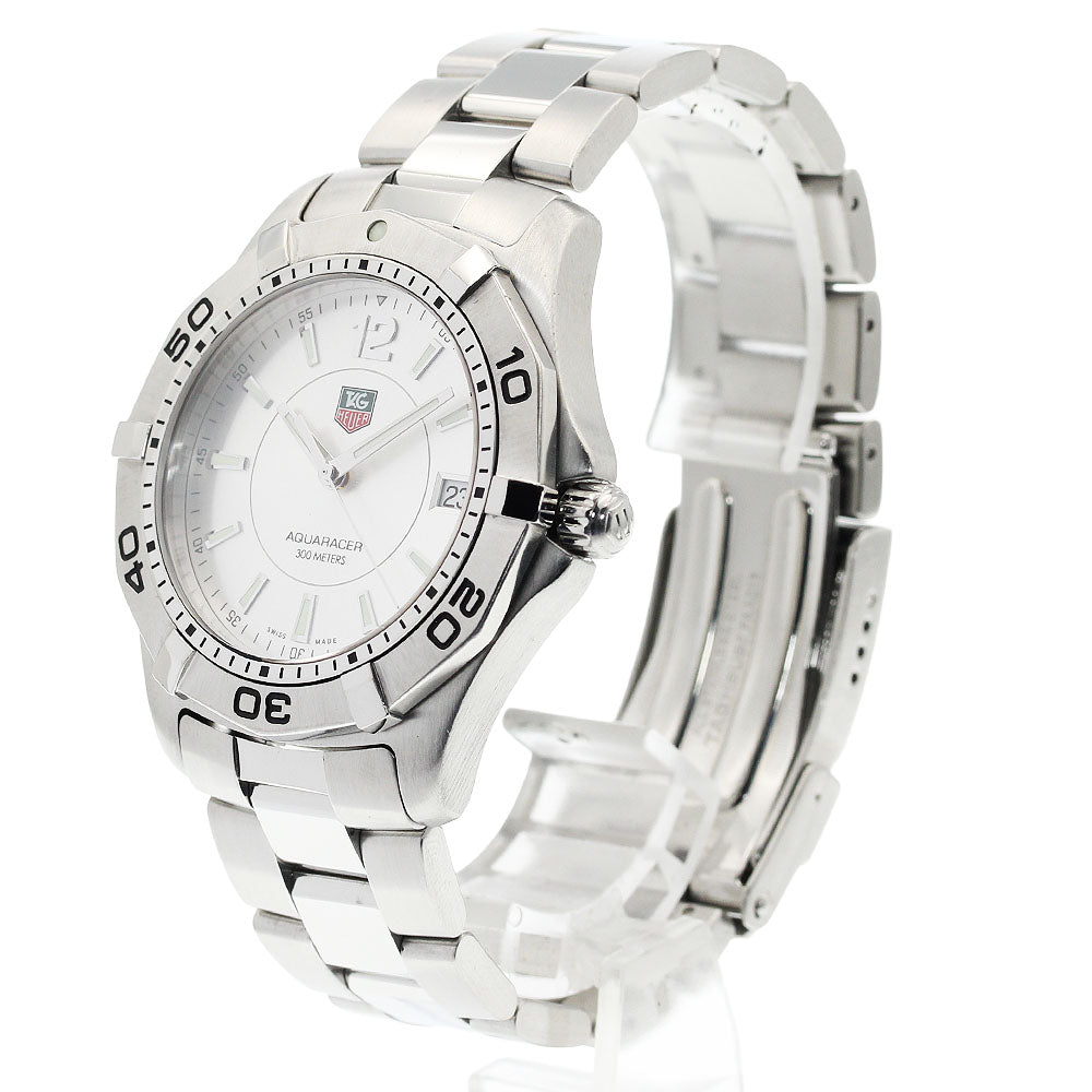 TAG HEUER Aqua racer WAF1112 Date Silver Dial Quartz Men's Watch_920219