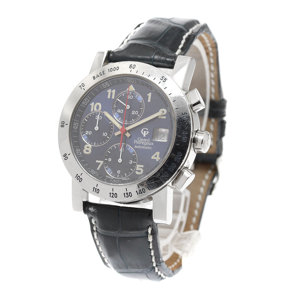 GIRARD PERREGAUX Gold Plated7000 7050 Chronograph Date Navy Dial Automatic Men's Watch_920226