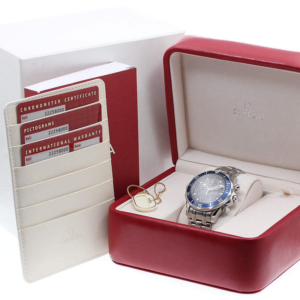 OMEGA Seamaster300 2225.80 Date Chronograph Navy Dial Automatic Men's_920232