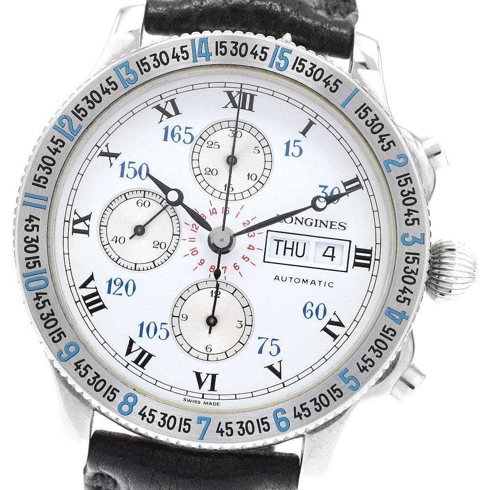 LONGINES Lindbergh Hour Angle L2.602.4 Chronograph White / Silver Dial Automatic Men's Watch_920241