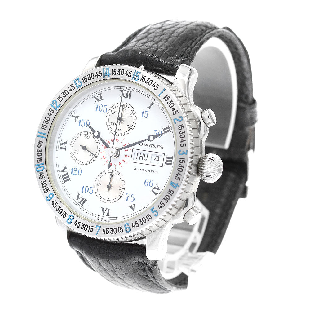 LONGINES Lindbergh Hour Angle L2.602.4 Chronograph White / Silver Dial Automatic Men's Watch_920241