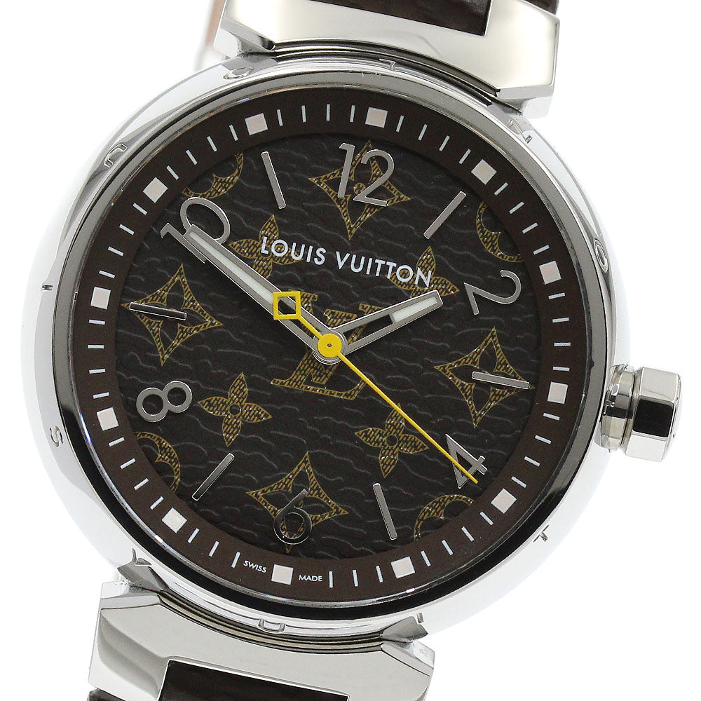 LOUIS VUITTON Tambour Monogram 34 QA071 Brown Dial Quartz Ladies Watch_920242