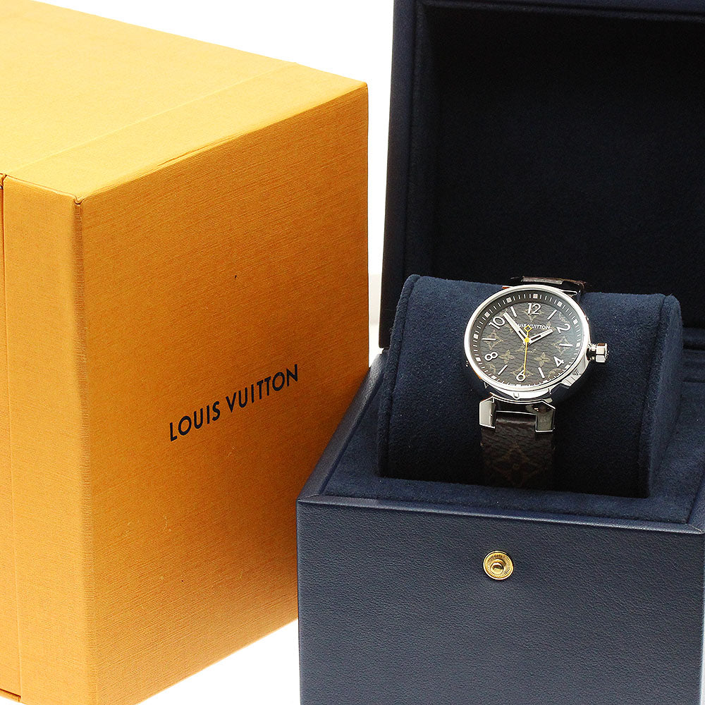 LOUIS VUITTON Tambour Monogram 34 QA071 Brown Dial Quartz Ladies Watch_920242