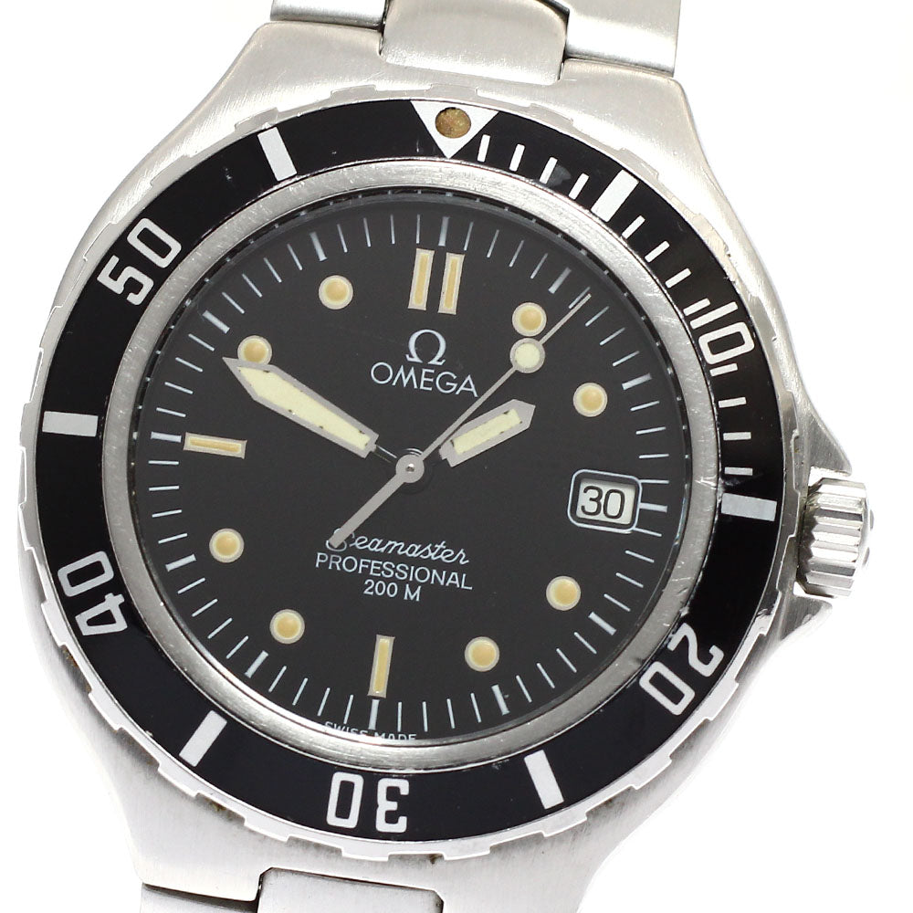 OMEGA Seamaster200m Date black Dial Quartz Men's Watch_920250