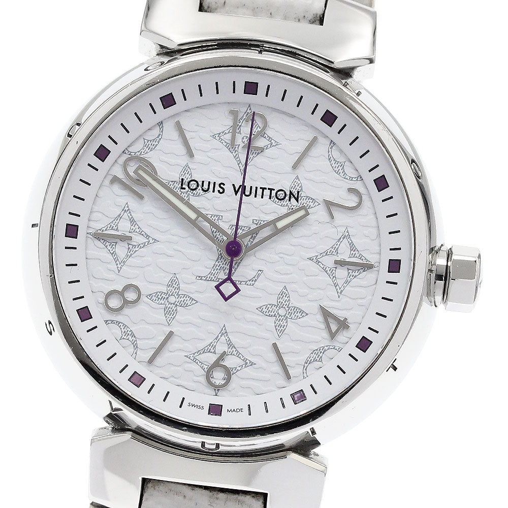 LOUIS VUITTON Tambour monogram QA116 white Dial Quartz Ladies Watch_920252
