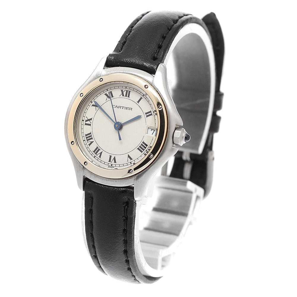 CARTIER PANTHERE Cougar SM W350058A Date beige Dial Quartz Ladies Watch_920271