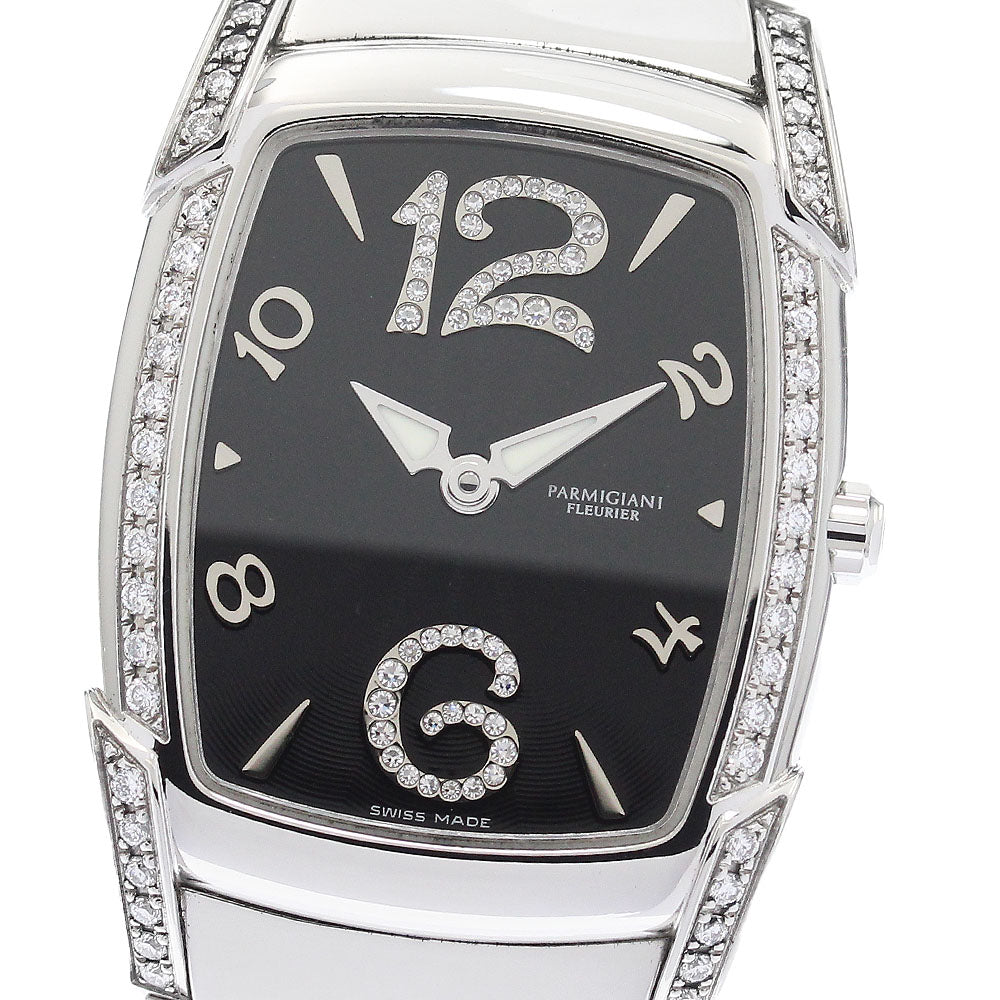 PARMIGIANI FLEURIER Carpadonna Side diamond black Dial Quartz Ladies_920275