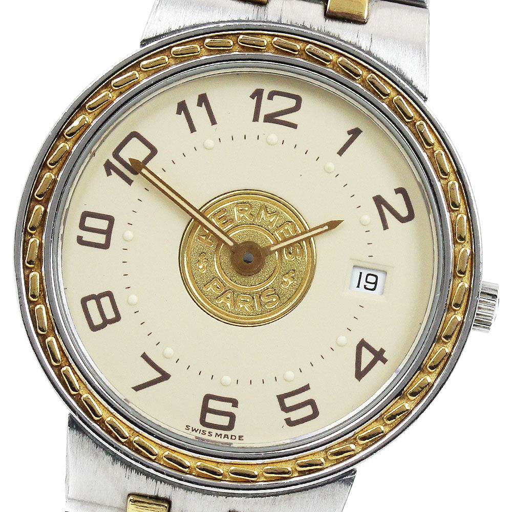 HERMES Serie Date Beige / gold Dial Quartz Ladies Watch_920281