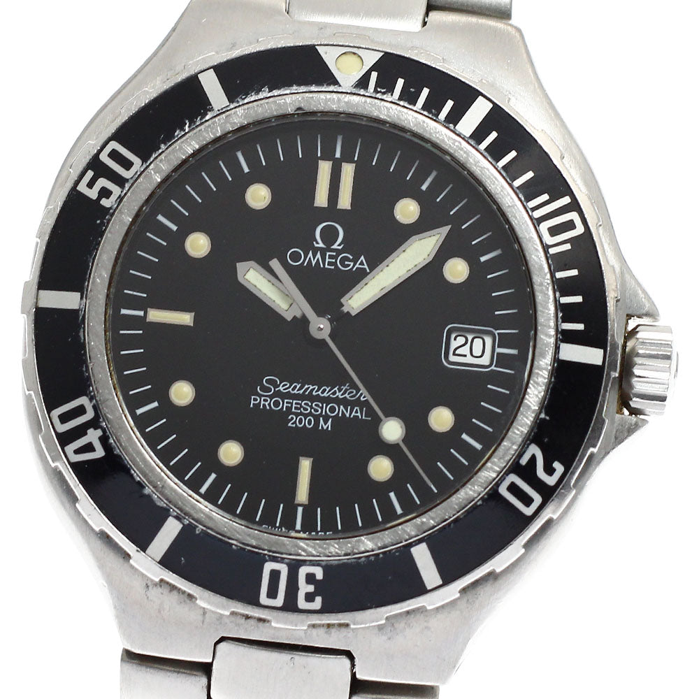 OMEGA Seamaster200m Date black Dial Quartz Men's Watch_920300