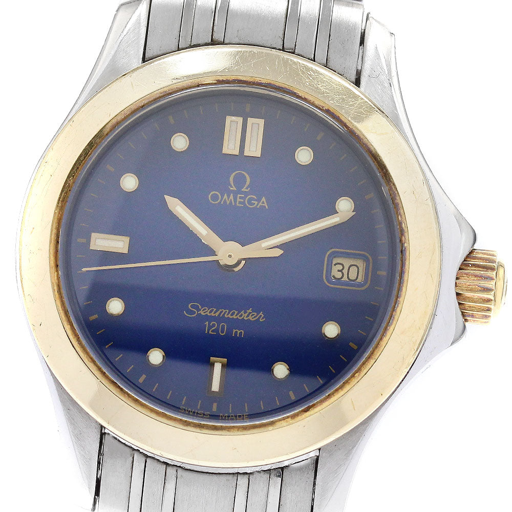 OMEGA Seamaster120 2371.81 Date Navy Dial Quartz Ladies Watch_920330