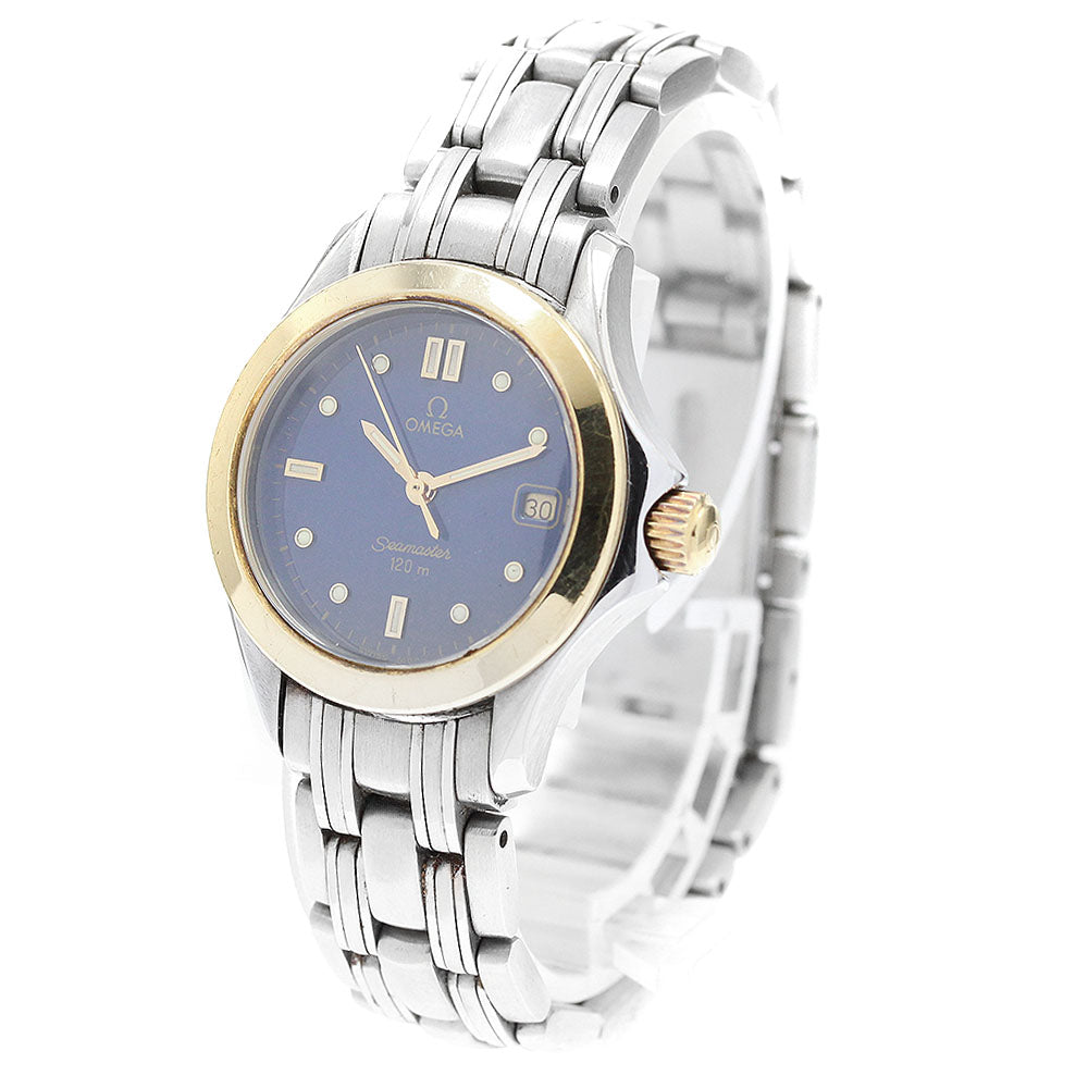 OMEGA Seamaster120 2371.81 Date Navy Dial Quartz Ladies Watch_920330