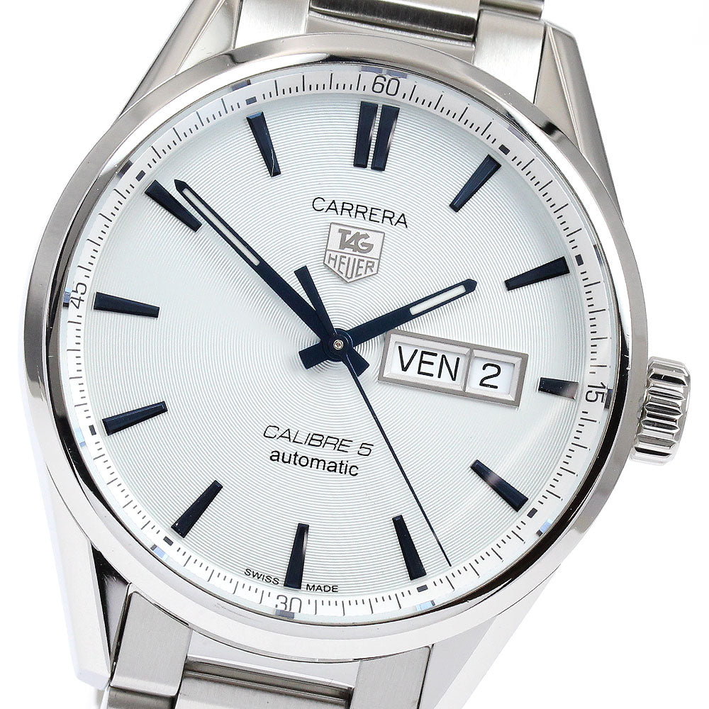 TAG HEUER Carrera Caliber 5 WAR201K Day date Silver Dial Auto Men's Watch_920335
