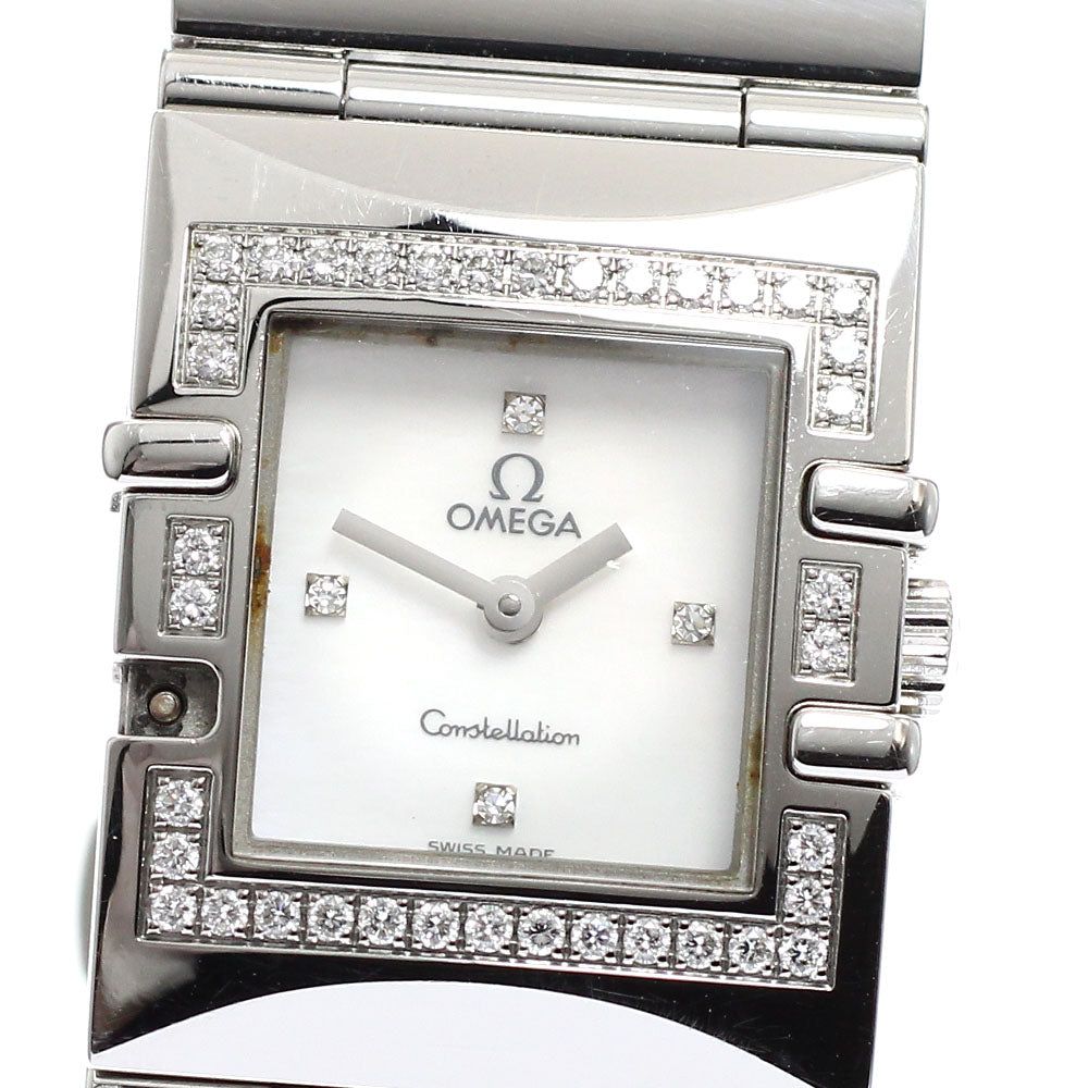 OMEGA Constellation Quadra 1528.76 Diamond Bezel White shell Dial Quartz Ladies Watch_920340