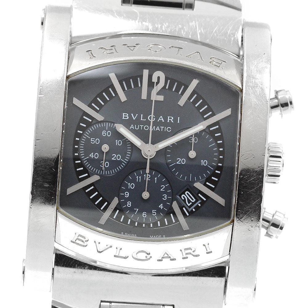 BVLGARI Assioma AA44SCH Chronograph Date Navy Dial Automatic Men's Watch_920375
