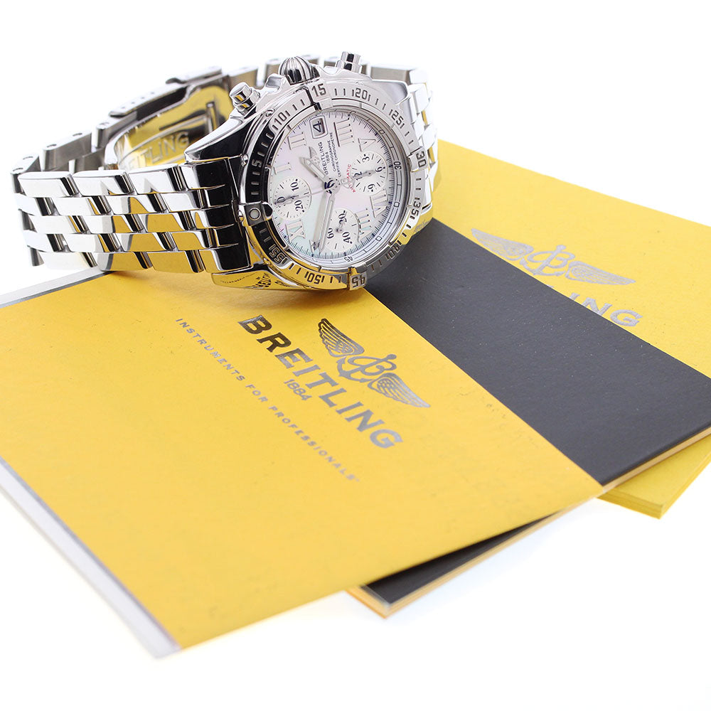 BREITLING Chrono cockpit A13358 Date White shell / Silver Dial Automatic Men's Watch_920422