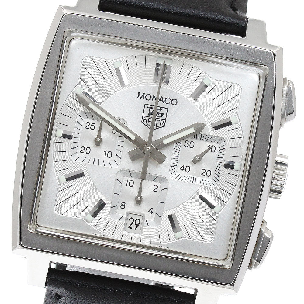 TAG HEUER Monaco CW2112 Chronograph Silver Dial Automatic Men's Watch_920425