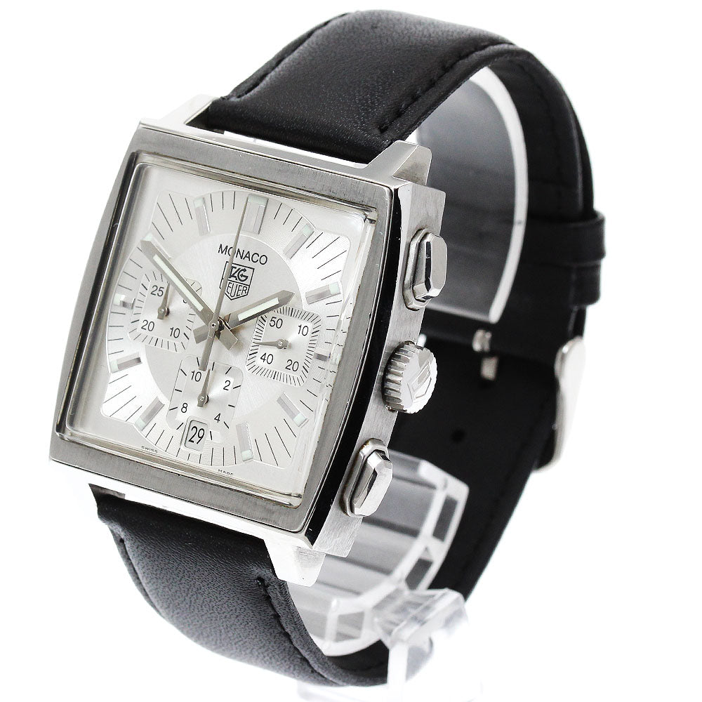 TAG HEUER Monaco CW2112 Chronograph Silver Dial Automatic Men's Watch_920425