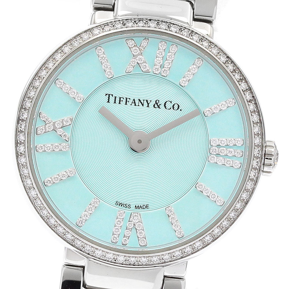 TIFFANY&Co. Atlas Ref.63320811 Diamond Bezel blue Dial Quartz Ladies _920438