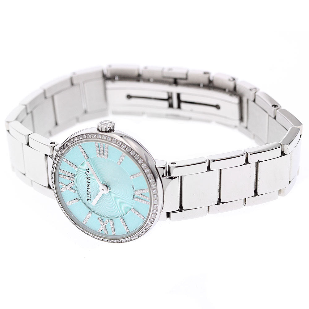 TIFFANY&Co. Atlas Ref.63320811 Diamond Bezel blue Dial Quartz Ladies _920438