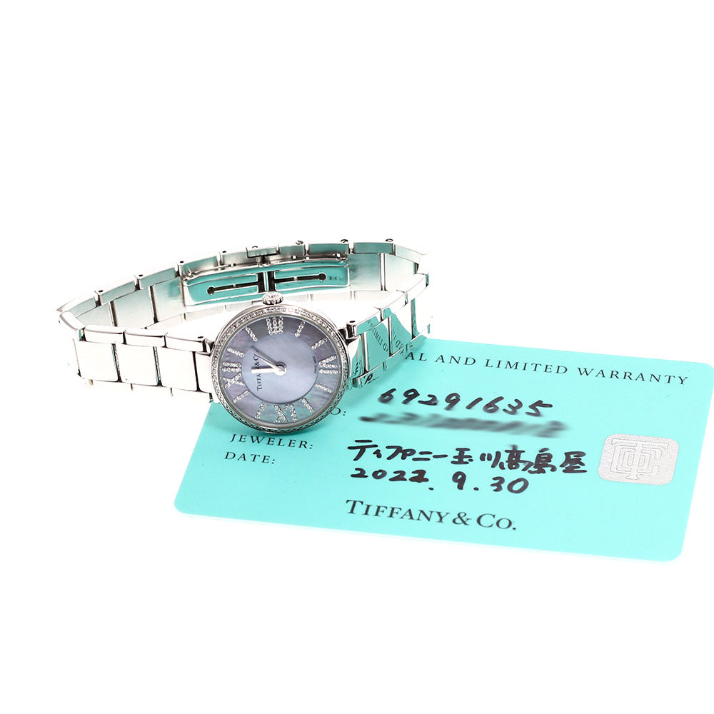 TIFFANY&Co. Atlas 2 Bands 69291635 Diamond Bezel Blue shell Dial Quartz Men's Watch_920440