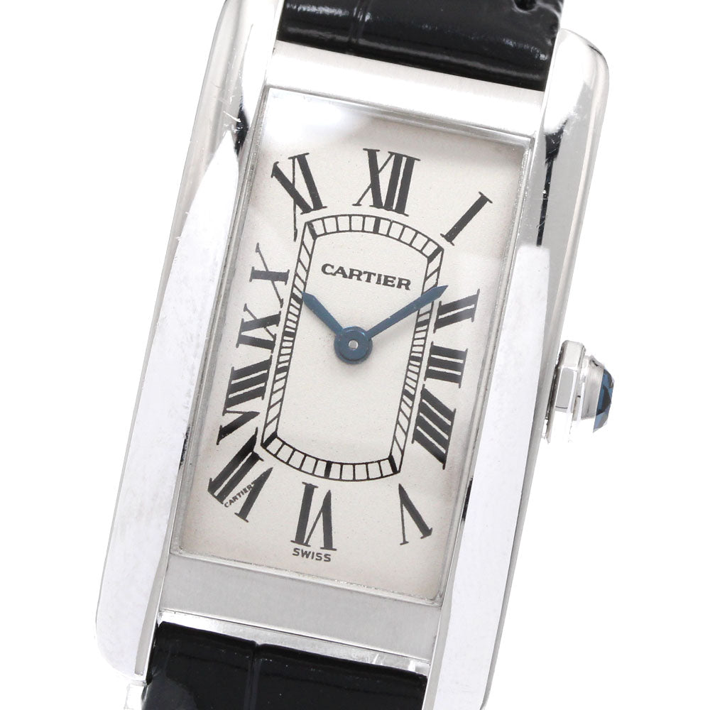 CARTIER Tank American SM W2601956 K18WG beige Dial Quartz Ladies Watch_920443