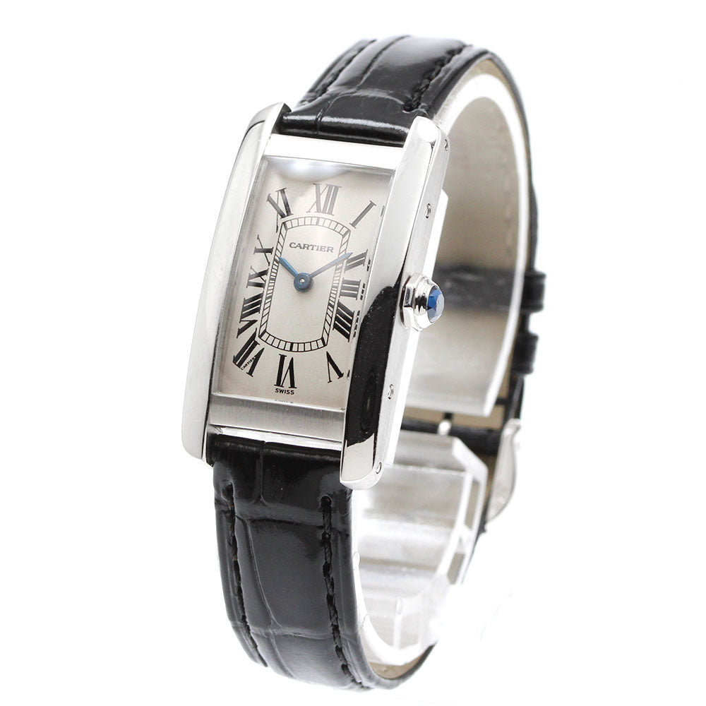 CARTIER Tank American SM W2601956 K18WG beige Dial Quartz Ladies Watch_920443