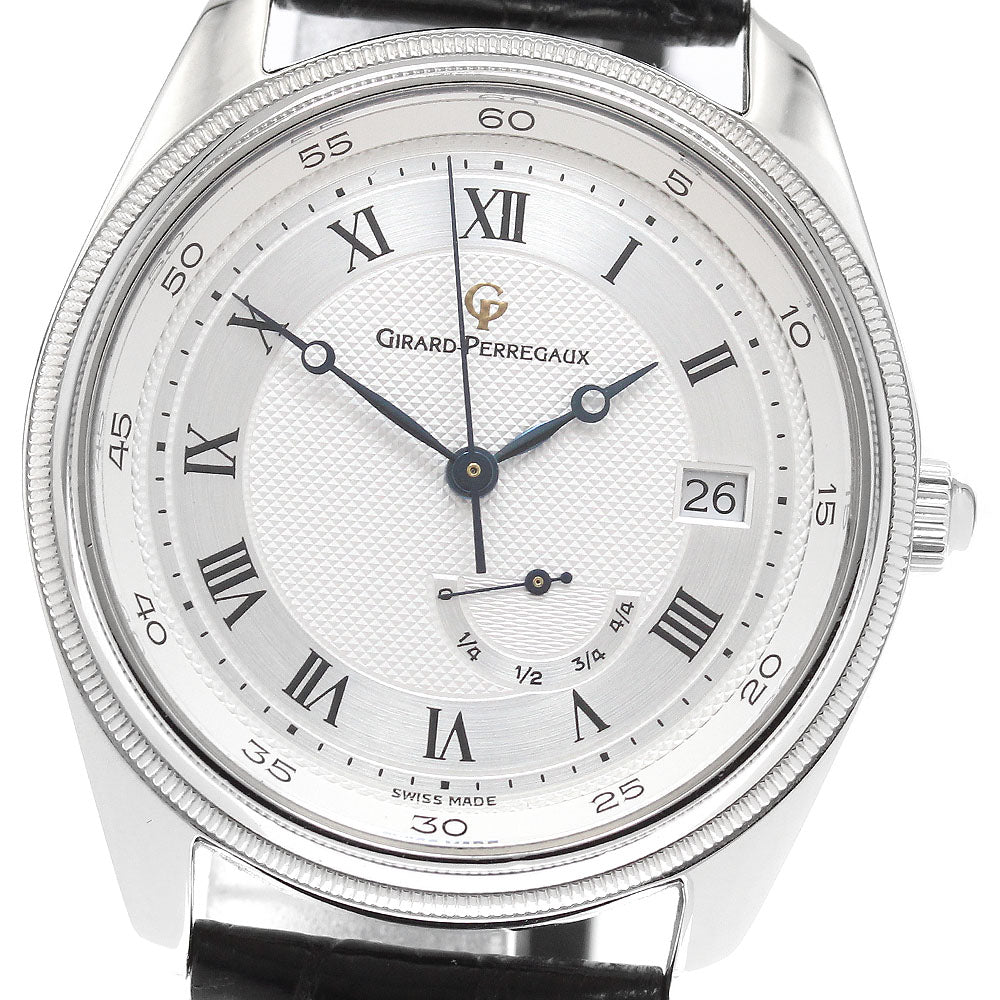 GIRARD PERREGAUX Gold Plated4900 4920 Power reserve date Silver Dial Automatic Men's Watch_920447