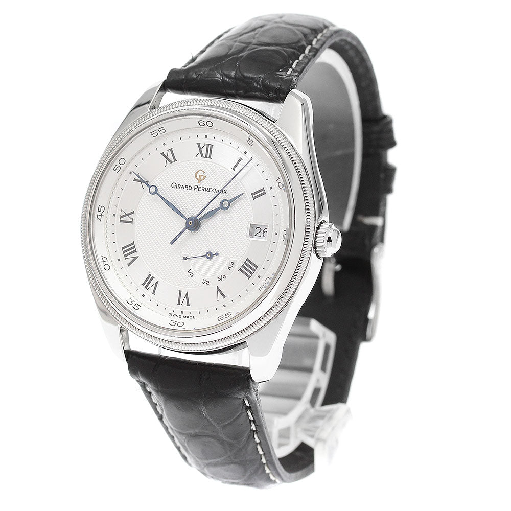 GIRARD PERREGAUX Gold Plated4900 4920 Power reserve date Silver Dial Automatic Men's Watch_920447