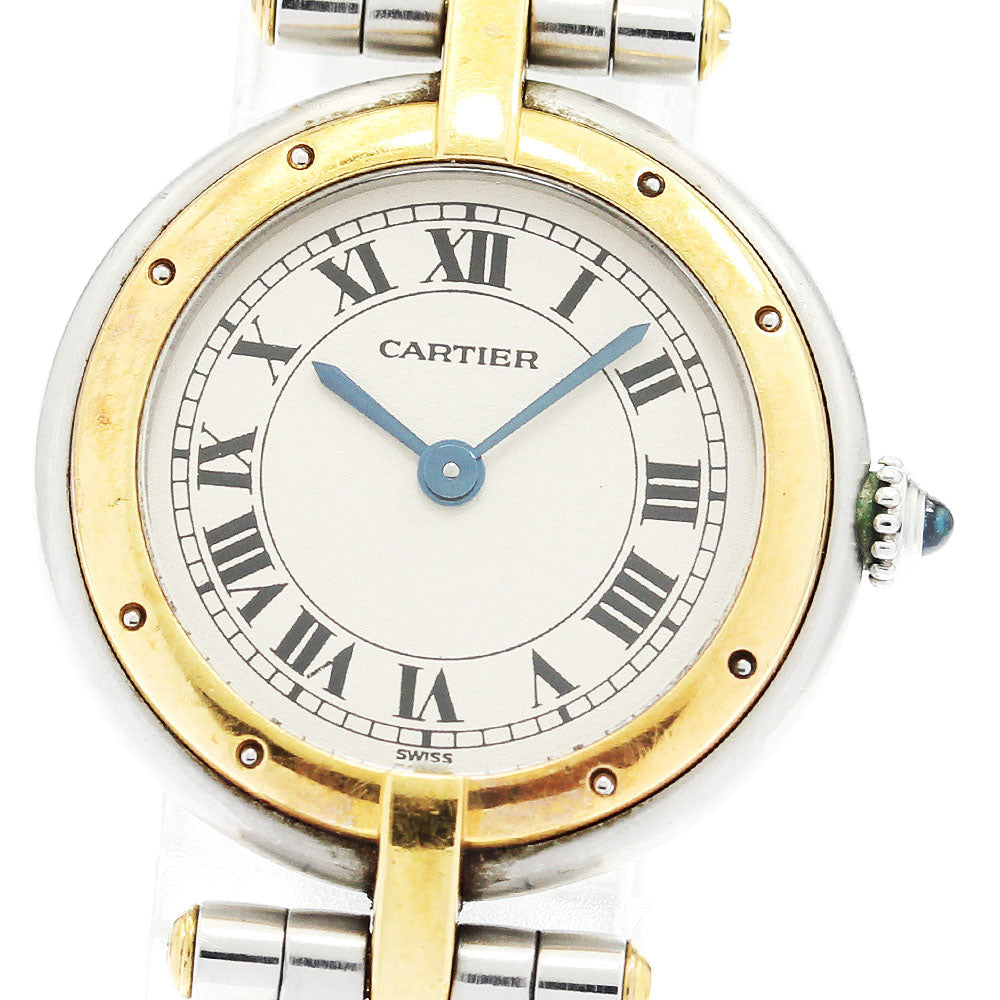 CARTIER PANTHERE Round SM 84084241 1 row beige Dial Quartz Ladies Watch_920474