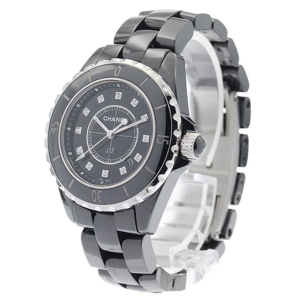 CHANEL J12 H1625 Black ceramic 33mm 12P diamond Quartz Ladies Watch_920513