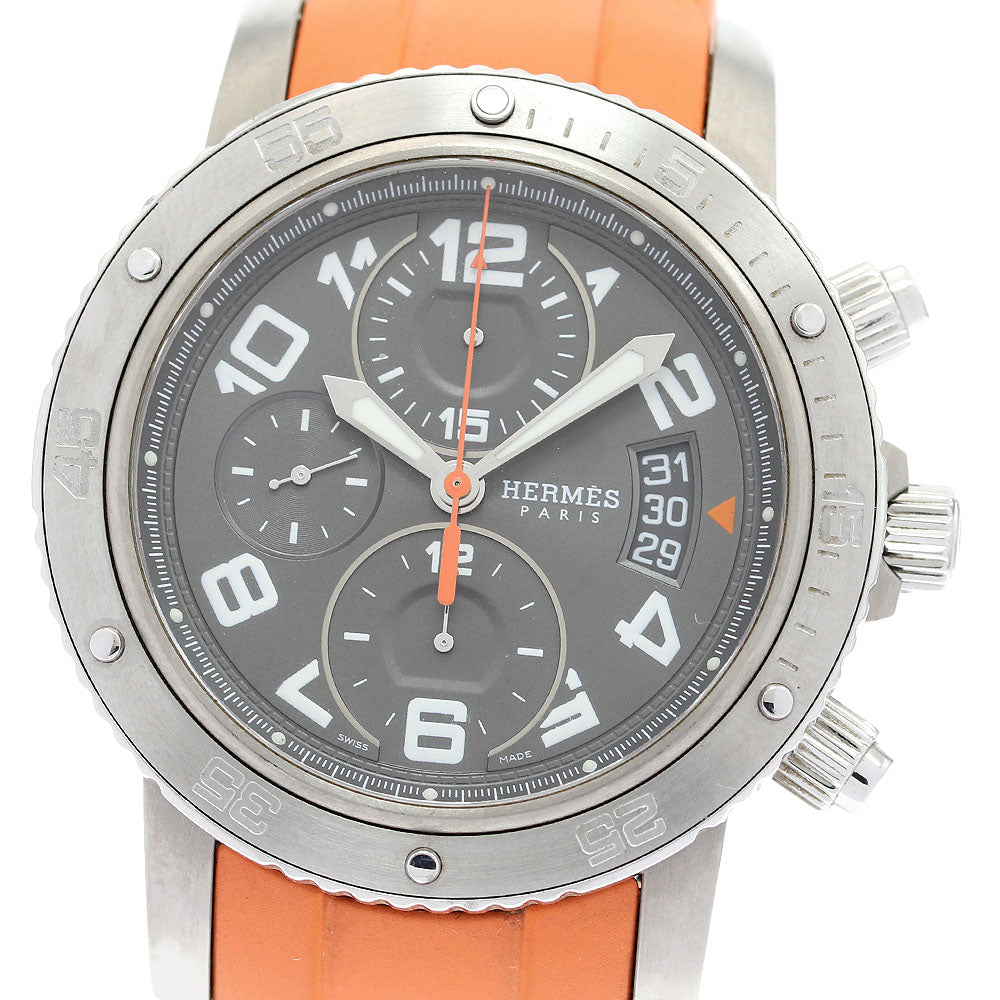 HERMES Clipper Mechanic Diver CP2.941 Chronograph gray Dial Automatic Men's Watch_920542