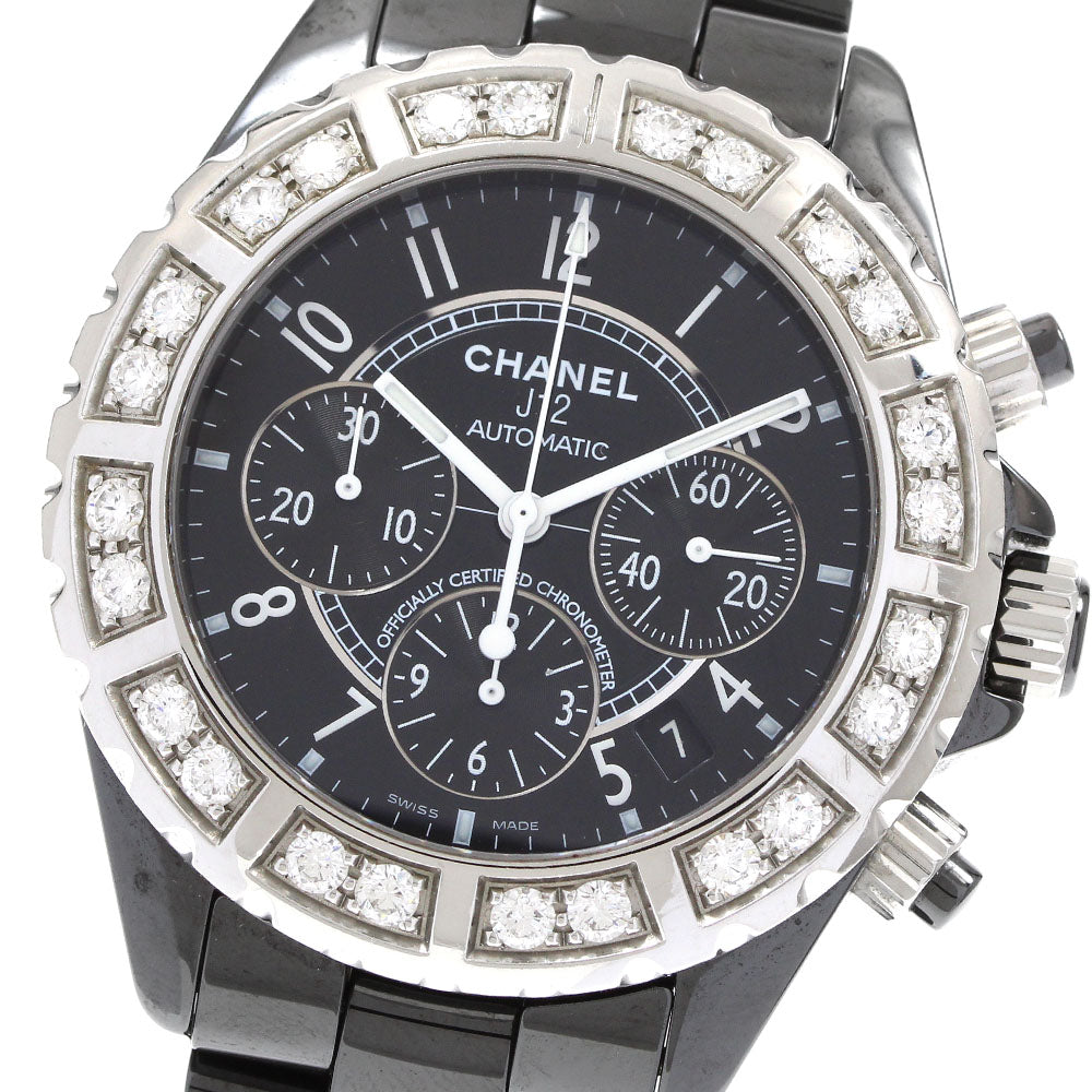 CHANEL J12 H1178 diamond bezel black ceramic Automatic Men's Watch_920634