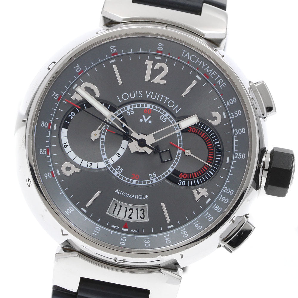 LOUIS VUITTON Tambour Chronograph Voyage Q102N Automatic Men's Watch_920677