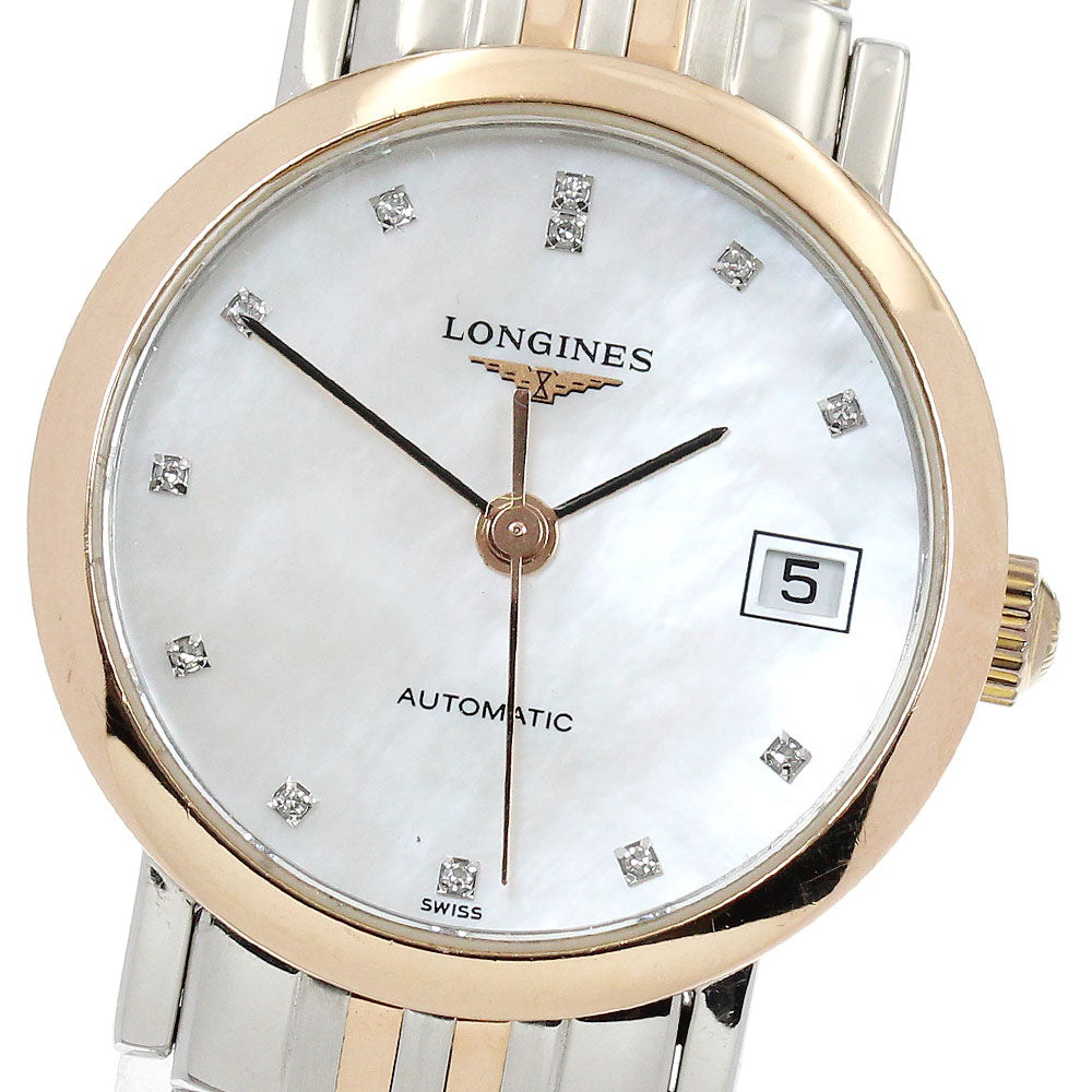LONGINES Elegant collection L4.309.5 12P diamond shell White shell Dial Automatic Ladies Watch_920735