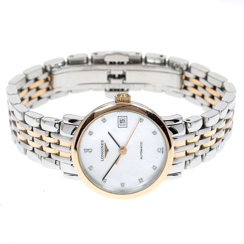 LONGINES Elegant collection L4.309.5 12P diamond shell White shell Dial Automatic Ladies Watch_920735