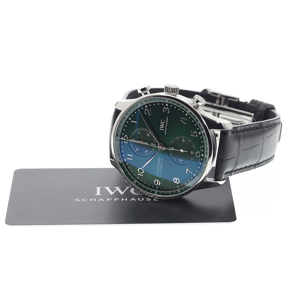 IWC SCHAFFHAUSEN Portugese IW371615 Chronograph green Dial Automatic Men's Watch_920755