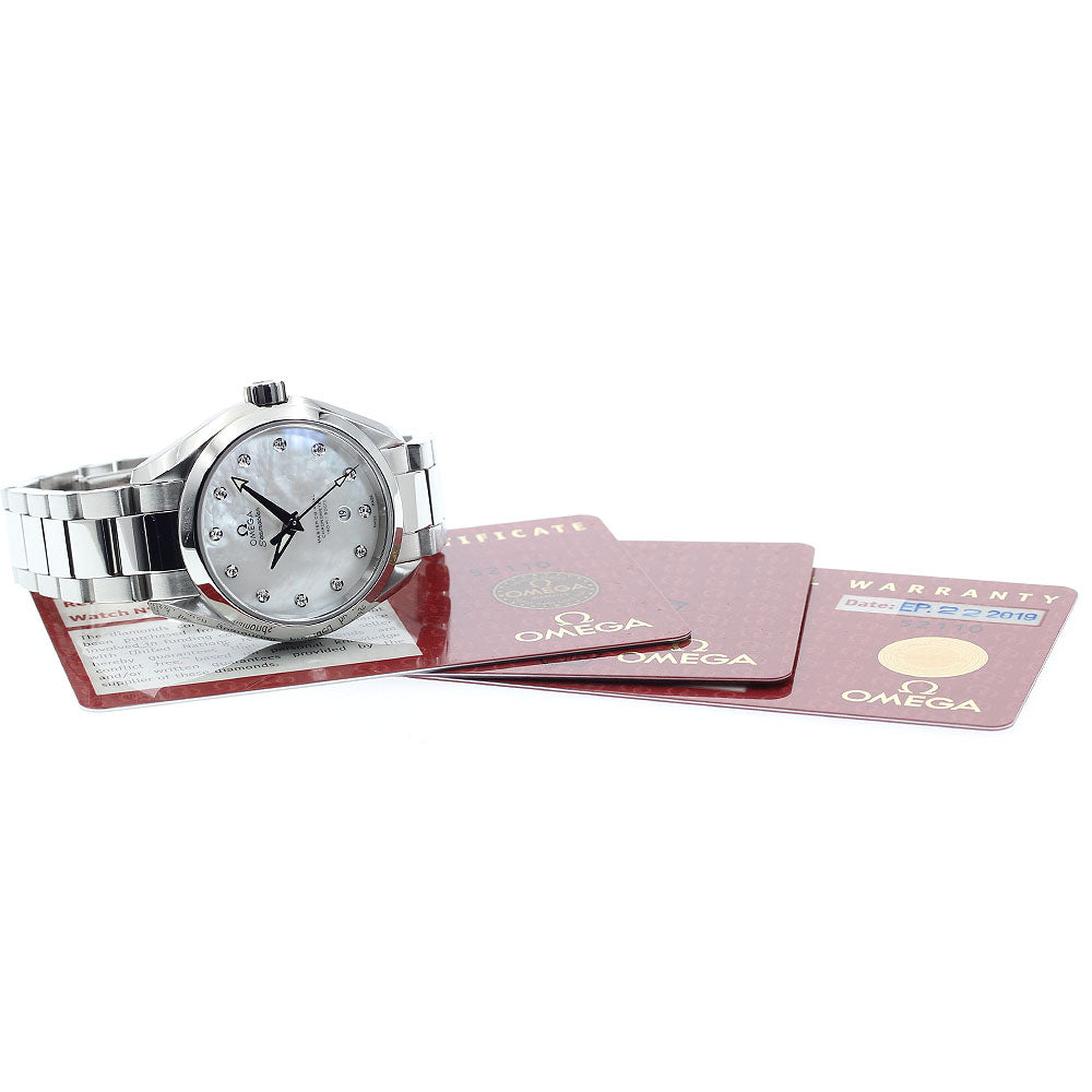 OMEGA Seamaster Aqua Terra150M 231.10.34.20.55.002 12P diamond White shell Dial Automatic Ladies Watch_920759