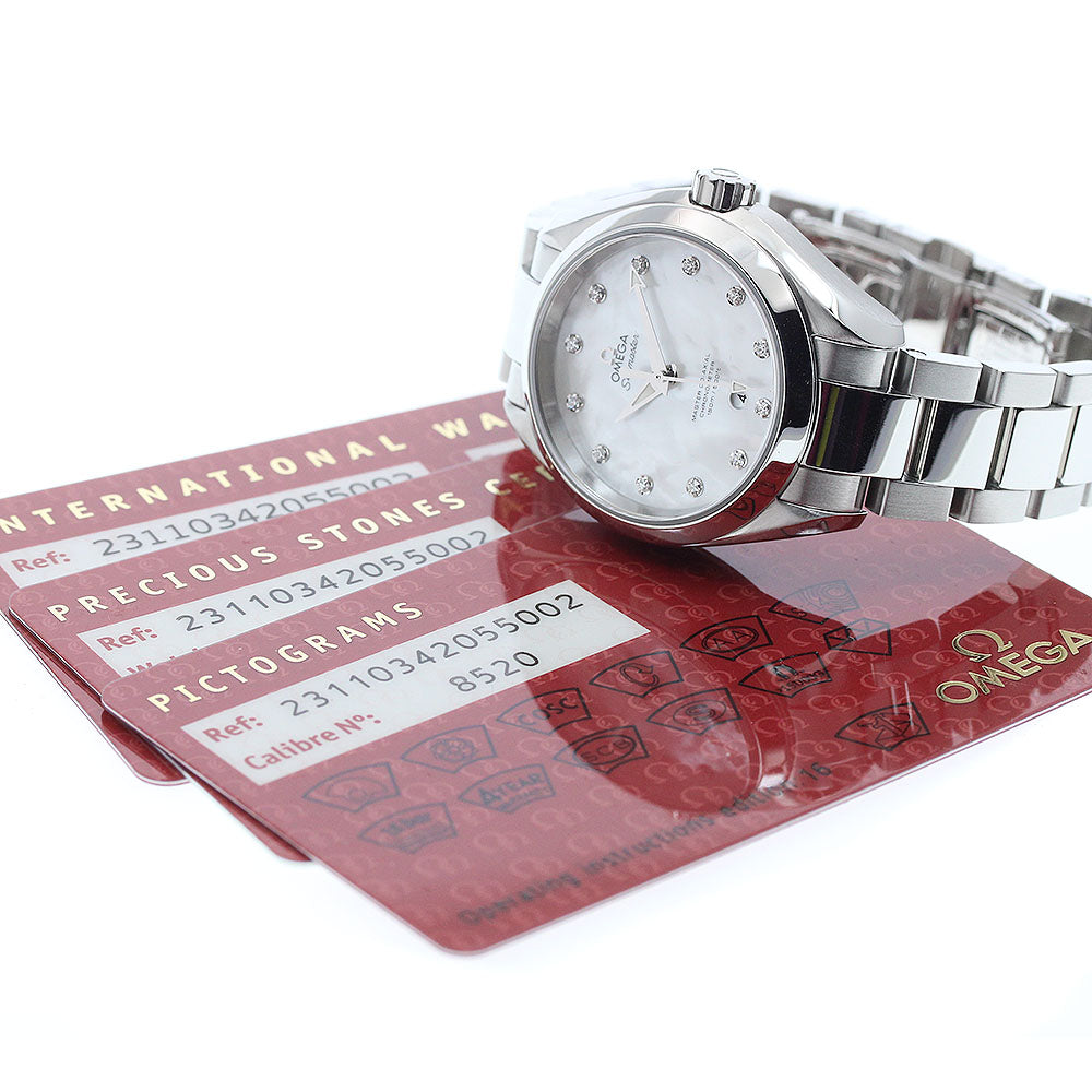OMEGA Seamaster Aqua Terra150M 231.10.34.20.55.002 12P diamond White shell Dial Automatic Ladies Watch_920760