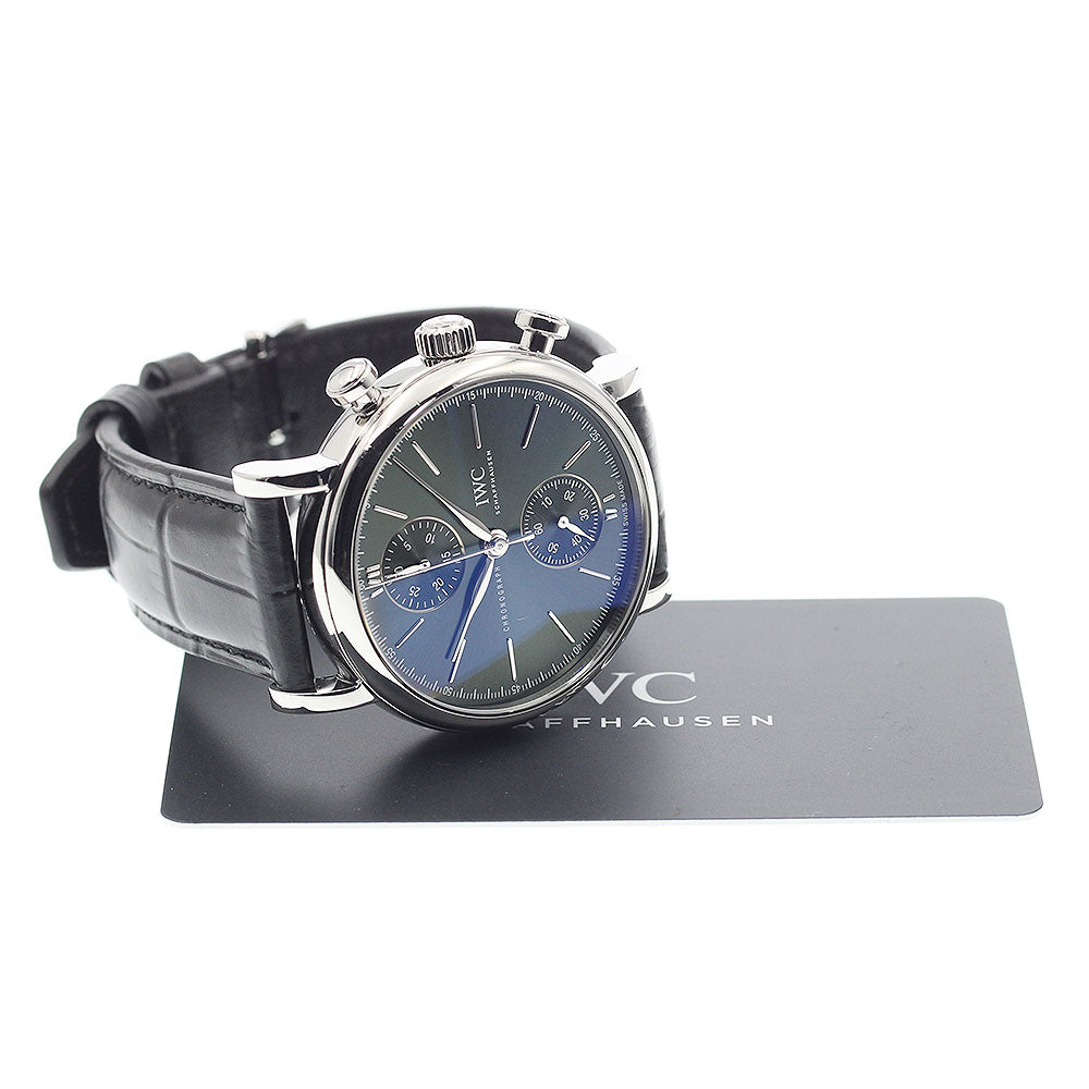 IWC SCHAFFHAUSEN Portofino IW391405 Chronograph green Dial Automatic Men's Watch_920766