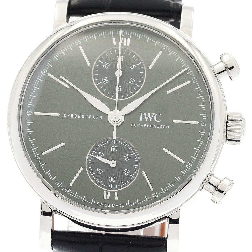 IWC SCHAFFHAUSEN Portofino IW391405 Chronograph green Dial Automatic Men's Watch_920771