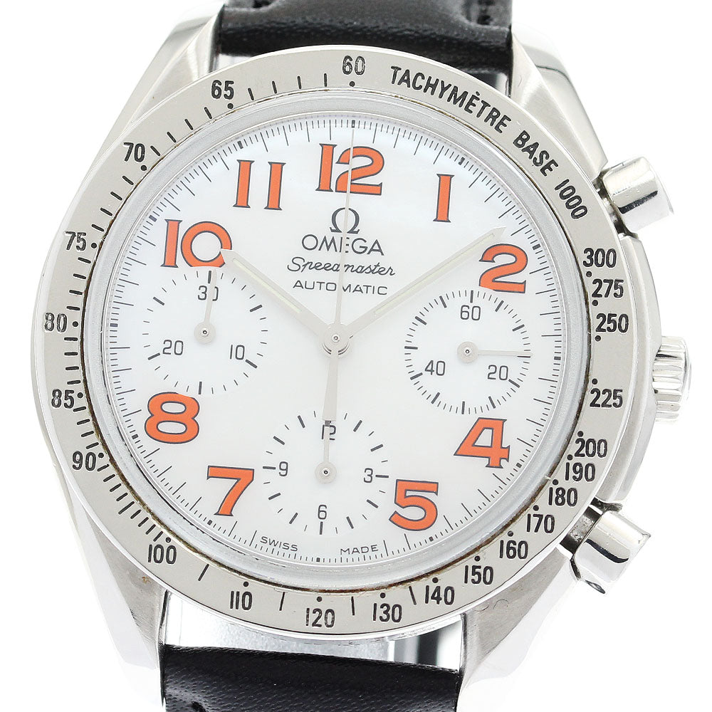 OMEGA Speed master reduced 3834.78.38 Chronograph White shell Dial Automatic Boy's Watch_920778