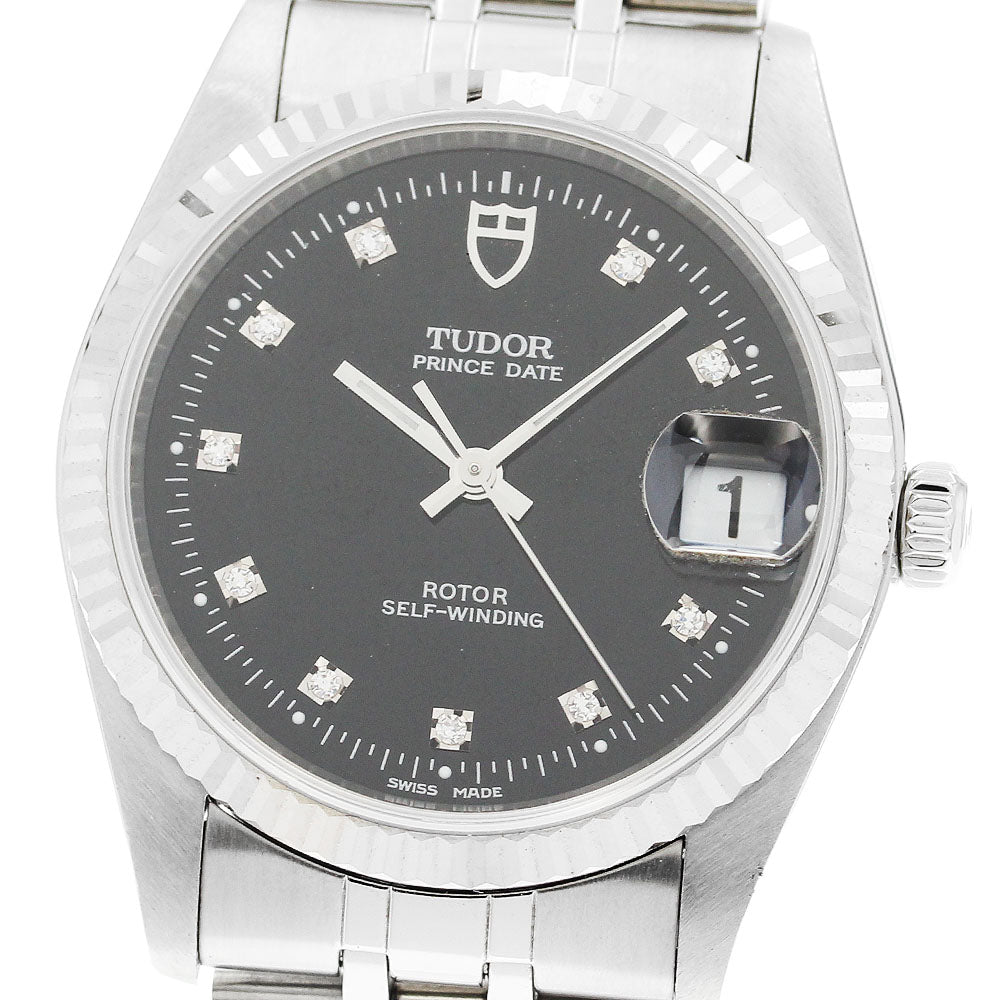 TUDOR Prince Date 74034 WG bezel 10P diamond Automatic Men's Watch_920787