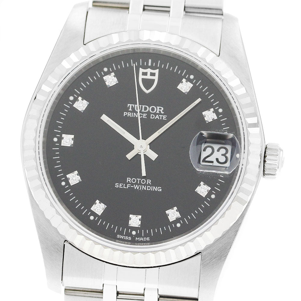 TUDOR Prince Date 74034 WG bezel 10P diamond Automatic Men's Watch_920788
