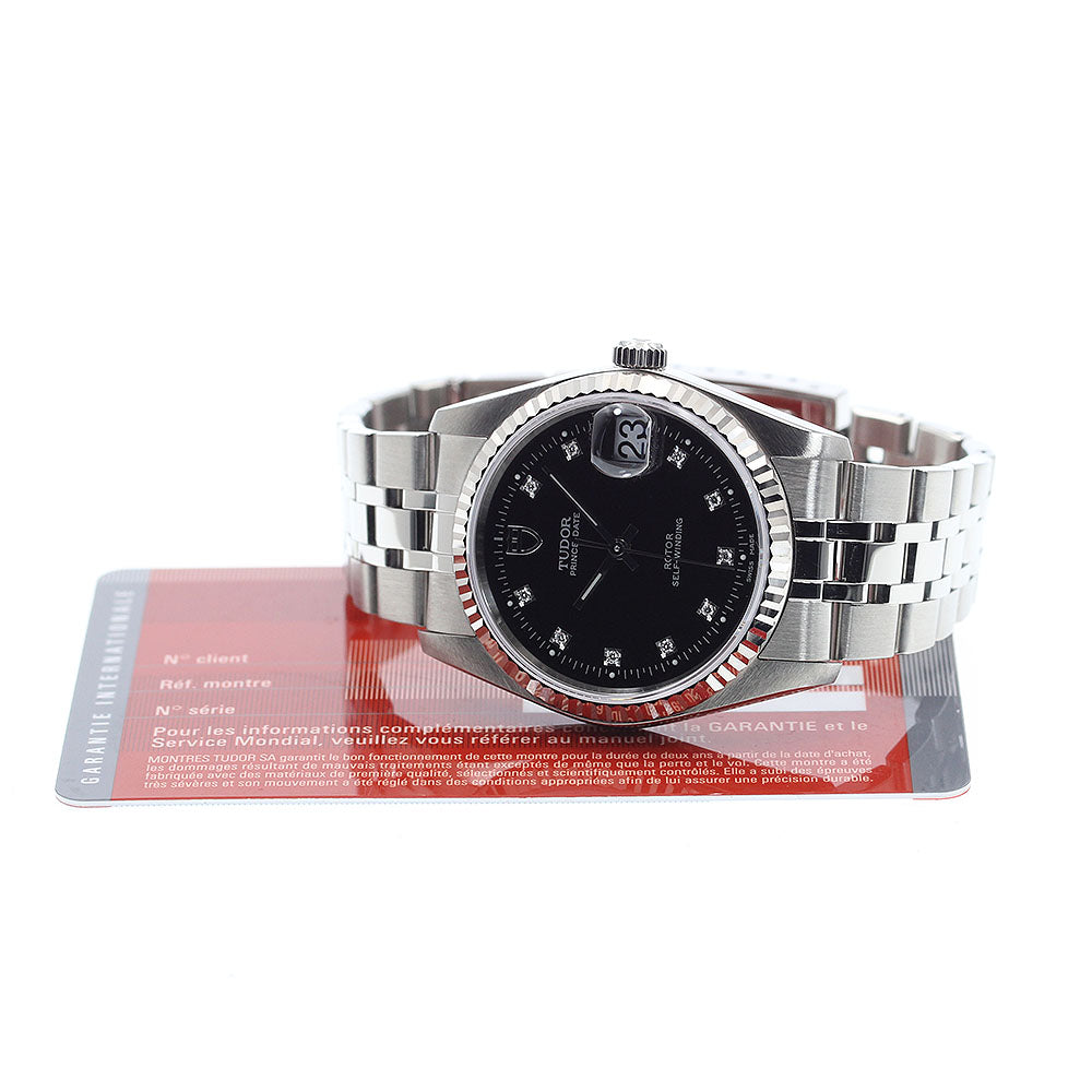 TUDOR Prince Date 74034 WG bezel 10P diamond Automatic Men's Watch_920788