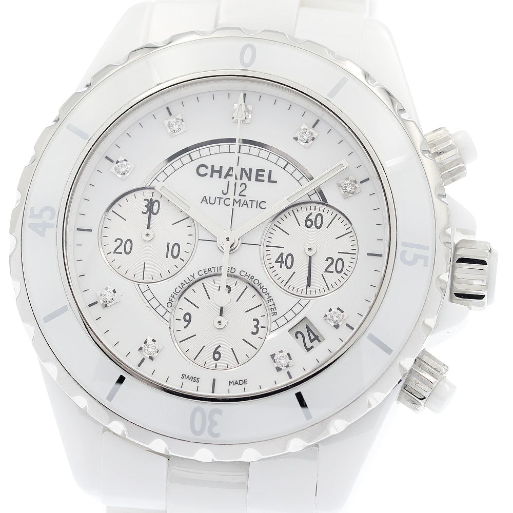 CHANEL J12 white ceramic H2009 9P diamond Automatic Men's Watch_920821