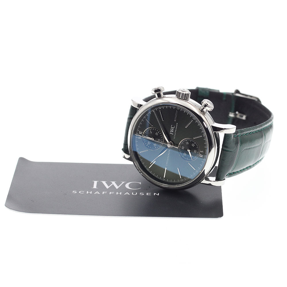 IWC SCHAFFHAUSEN Portofino IW391405 Chronograph green Dial Automatic Men's Watch_920832