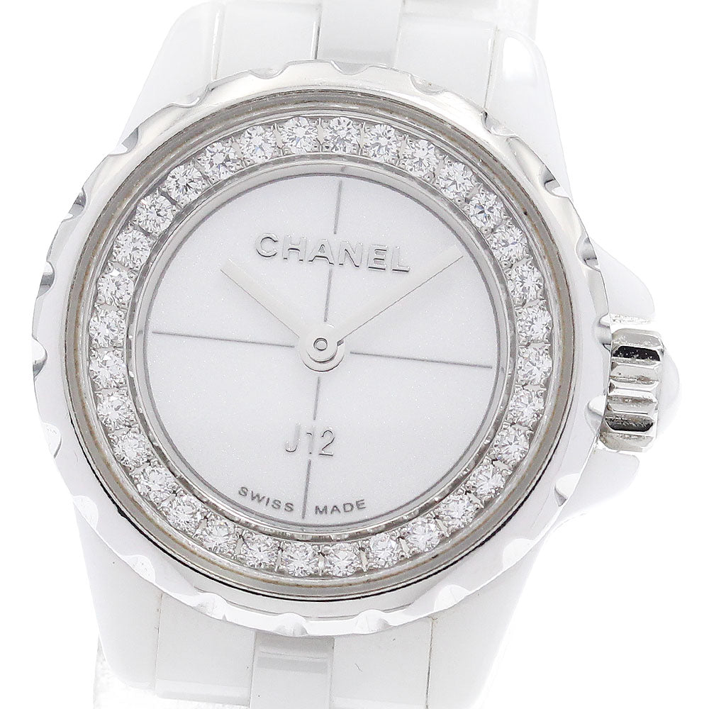 CHANEL J12 XS H5237 white ceramic diamond bezel Quartz Ladies Watch_920870